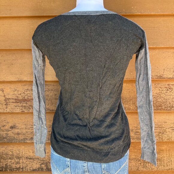 Kensie Gray Long Sleeve Sweater With Panda Face Graphic Womens Size S Cotton Ble - Picture 3 of 9